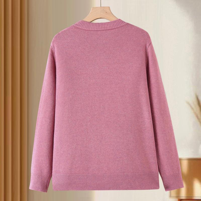 Übergröße 4XL-7XL Herbst Langarm Strickjacke für Damen Pullover Elegante Strickwaren Oberteile Lässige Damenbekleidung für mittleres Alter