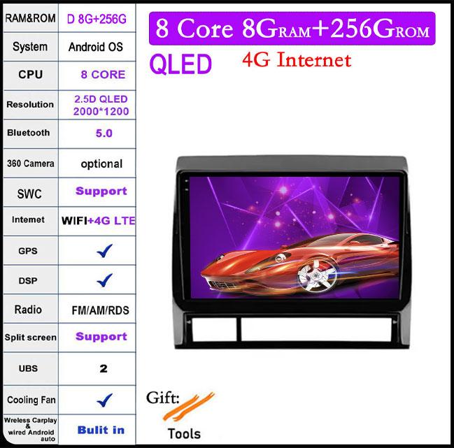 9 Lnch Android 14 For Toyota Tacoma 2 N200 Hilux 2005-2015 Car Radio 4G+WIFI Navigation GPS Multimedia Video Player Carplay Auto