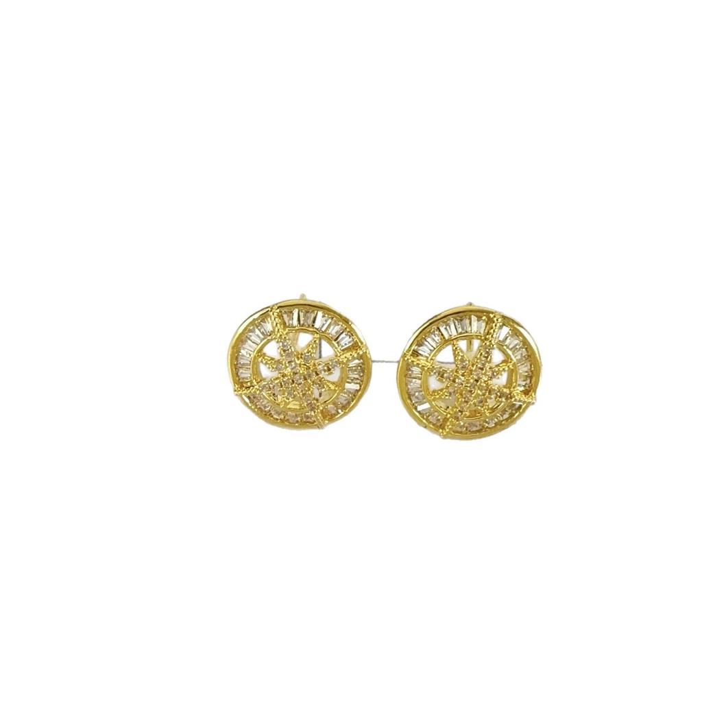 Exquisite Eight-Pointed Star Micro-Set Zircon Earrings: Women's Luxury Fashion with High-End Versatile Elegance.