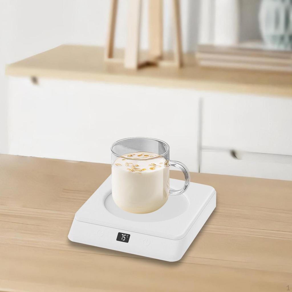 Coffee Mug Warmer Anti Slip Plate for Tea Stainless Steel Cups White