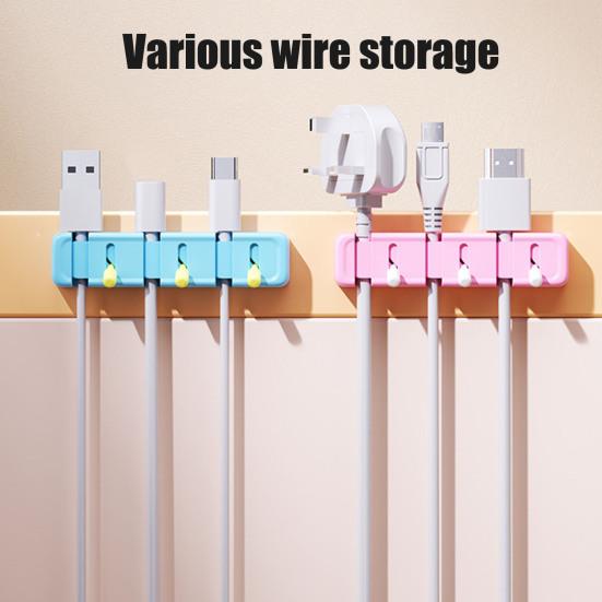 Toggle Switch Cable Holder Clip 3 Slots Self-adhesive Home Office Desk Phone Charging Data Cord Organizer Keeper Power Wire Management Clip