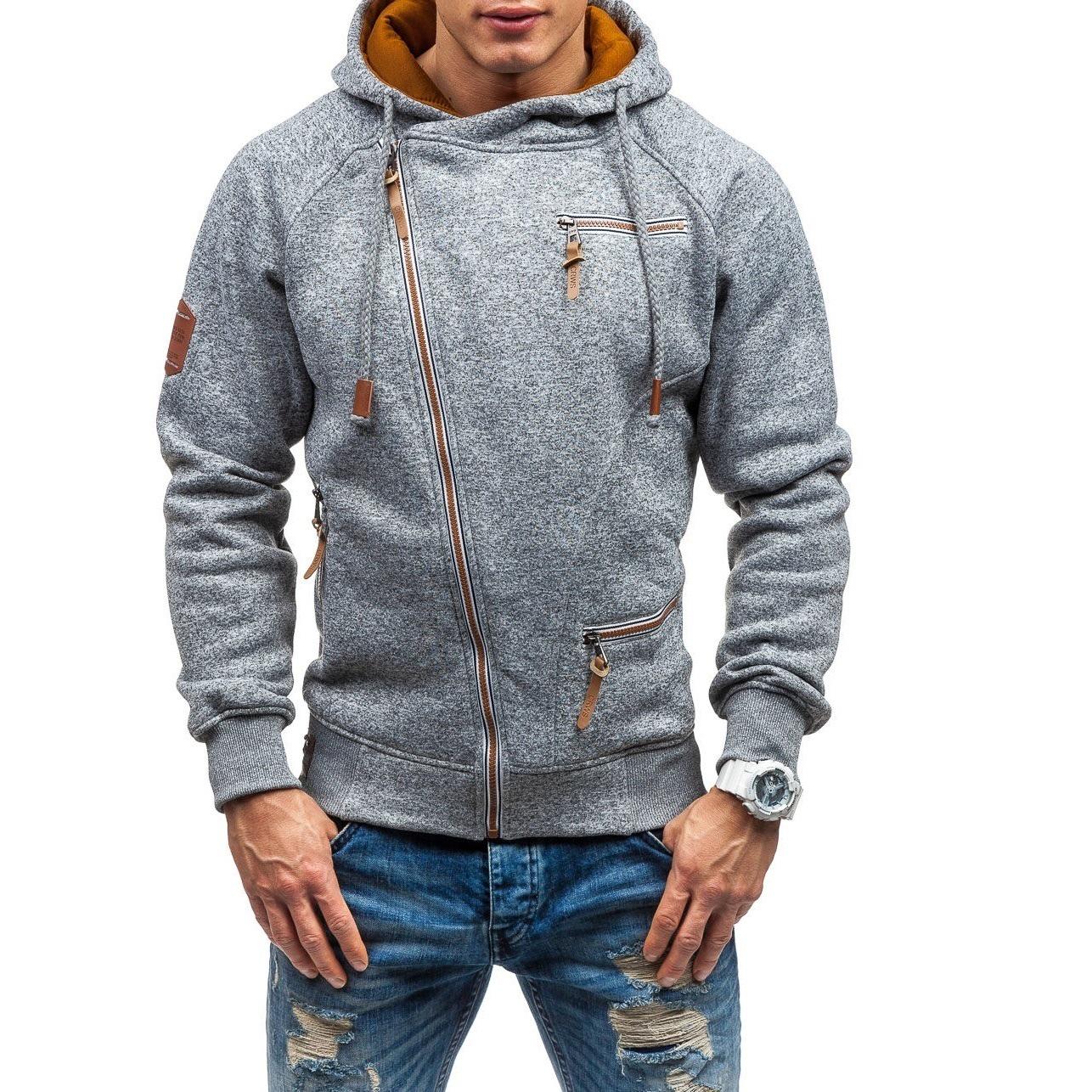 Men s Cationic Fleece Hoodie with Side Zipper - Customizable Double Extra Large