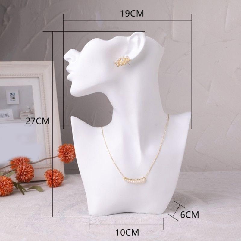 Sturdy Resin Covered Necklace Bust Portable Jewelry Organization Home Accessory Necklace Display Rack Decoration