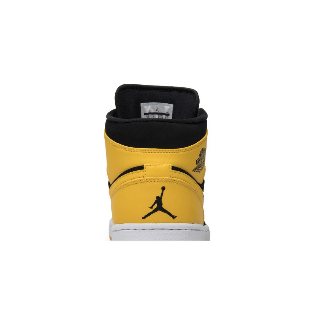 Air Jordan 1 Retro Mid 'New Love' 2017 (Unisex) Scarpe da Basket Vintage Nere / Varsity Maize-Bianche 554724 035