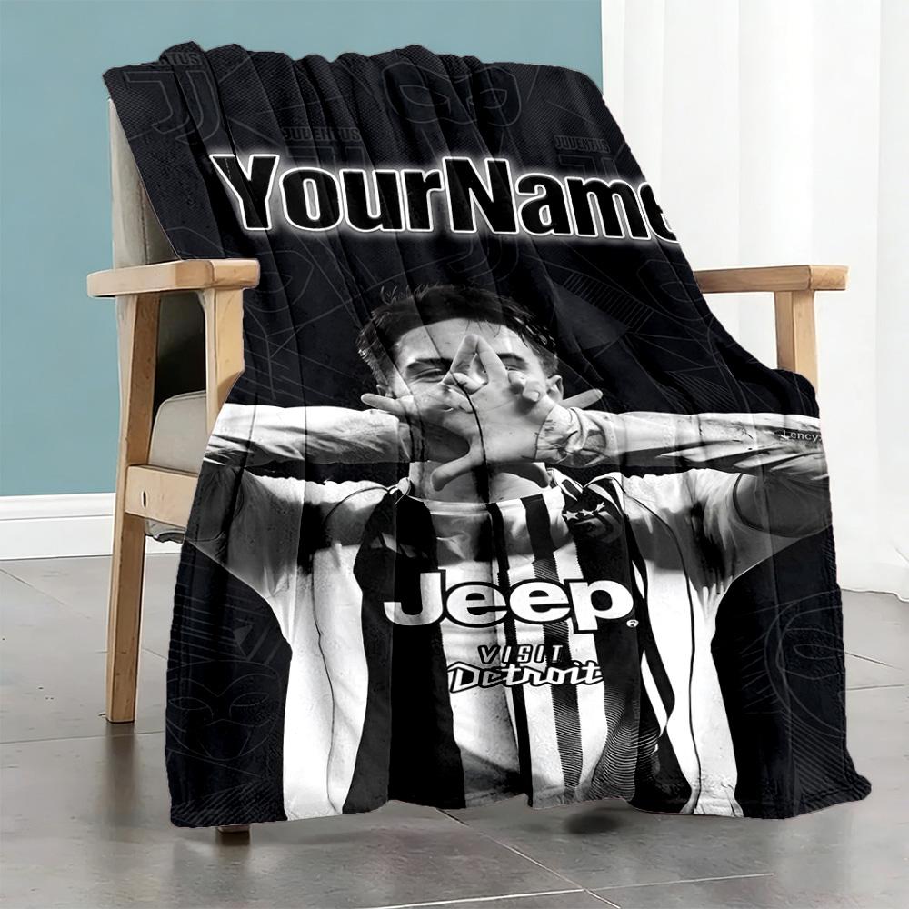 Juventus Personalized Name Blanket Gift Customizable Blanket Soft Warm Cozy Perfect for Livingroom Seaside Couch Office Chair Four Seasons Universal