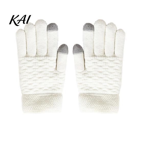 Skiing Hand Warmers 1 Pair Winter Warm Fleece Lined Gloves for Women Men, Cold Versatile Outdoor Sports Weather Thermal Gloves, Thickened Knit