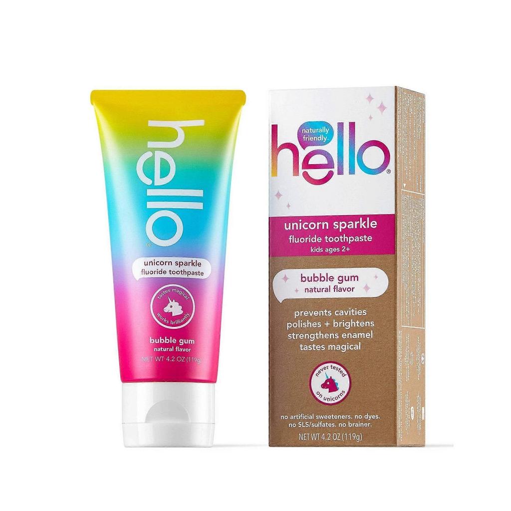 Hello Kids Unicorn Sparkle Toothpaste Bubble Gum Flavor, 4.2 Oz