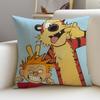 CCalvin and HobbesS Cushion Cover Breathable and skinfriendly linen pillowcase square removable and washable cushion