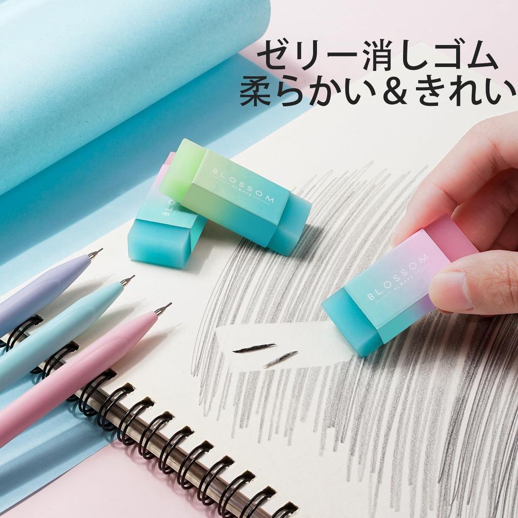Four Candies Pastel Mechanical Pencil Set of 6, 0.5mm&0.7mm&0.9mm Mechanical Pencil, Easy to Write, Junior High School Students, 360 Mechanical