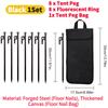 Camping Tent Legs and Hammer Sets Tent Stakes Pegging Ground Nails 30cm Length with Storage Bag Outdoor Camper Tourist Supplies