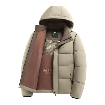 Dicke Baumwolljacke für Herren, einfarbig, lockere Passform, dicke und warme Baumwolljacke