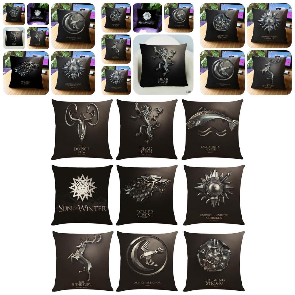 Soft Thick Cotton Linen Game Of Thrones Inspired Cushion Cover For Home And Auto