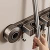 Vacuum Suction Wall Mounted Mop Rack Space Aluminum Mop Clip Rack Broom Holder  Household Storage