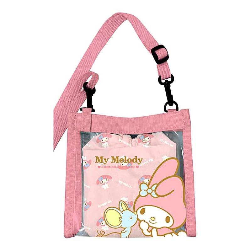 

K Company Clear shoulder bag with drawstring bag my melody H150×W155×D60mm C2W1-MM