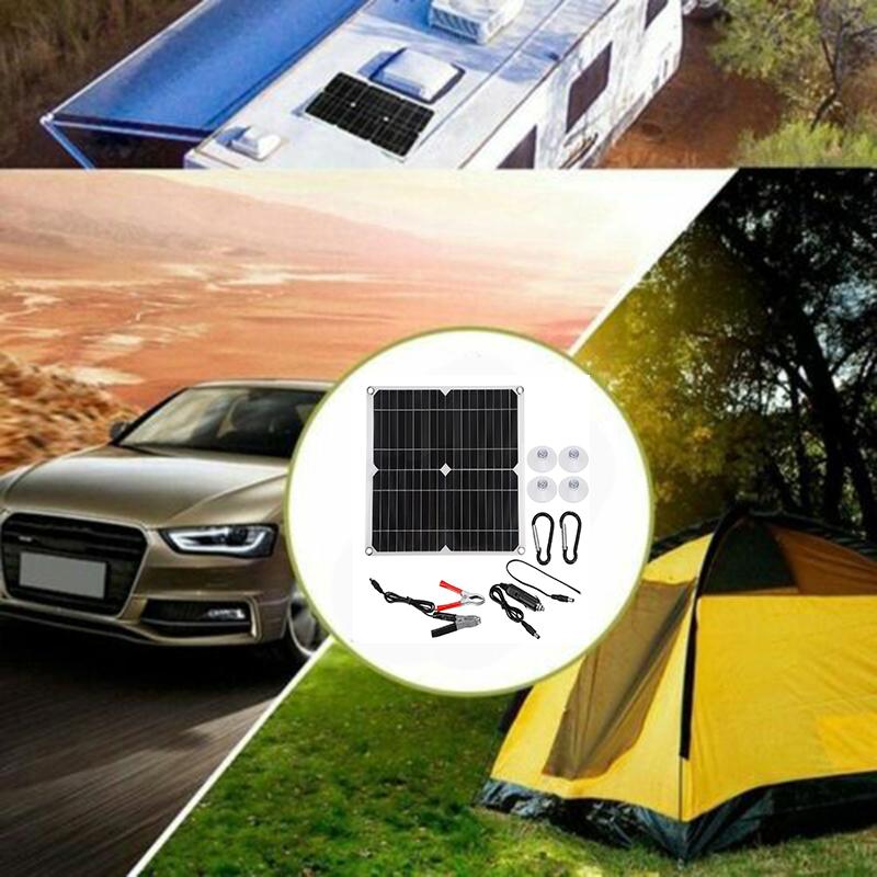 Solar Panel Set 100W Kit Controller Portable USB Generator System 12V 24V Electric Energy Power Charger Camping Board 10/20/30A