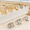 Ocean Starfish Shell Open Rings For Women Stainless Steel Ring Summer Beach Aesthetic Waterproof Jewelry Gift