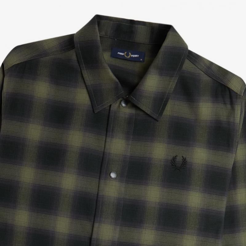 Fred Perry [sport] Blur Tartan Overshirt   Laurelis Green Afpm2438718 X21