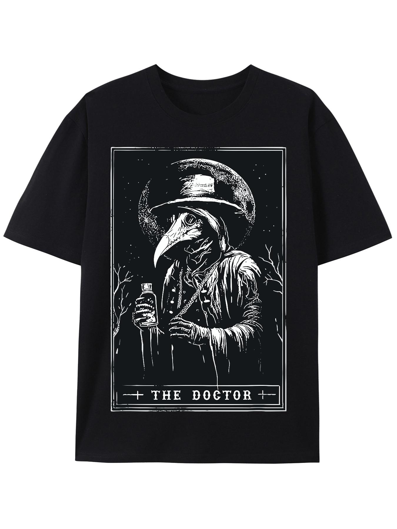 

Plague Doctor Tarot Card Shirt Horror Death Occult Satanic T-Shirt 4XL