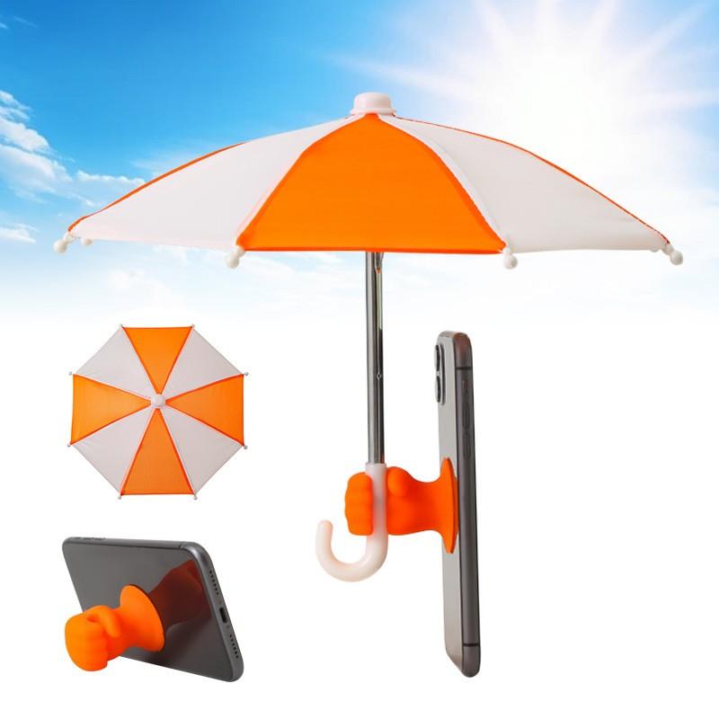Protable Universal Umbrella Phone Stand Waterproof Holder Outdoor Riding Sunshade Mobile Phone Umbrella Bracket Anti-Reflective