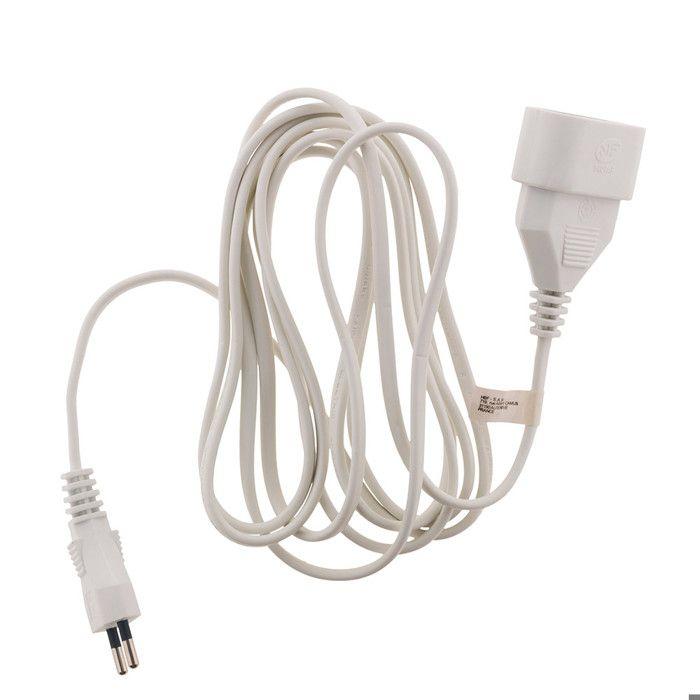 Rallonge domestique 5m - 1380W 6A - Blanc - Zenitech