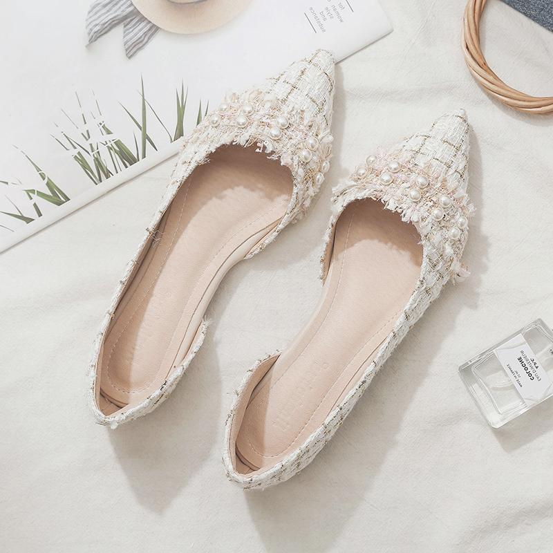 Fashion Flat Shoes for Women Pointed Toes Shallow Cuts Boat Shoes Luxury Shoes Women Loafers Women Shoes Super Big Size 42 43 45 46