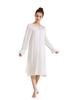 European Princess Cotton Lace Plus Size Retro Long Sleeve Nightgown - Soft Double Layer Homewear