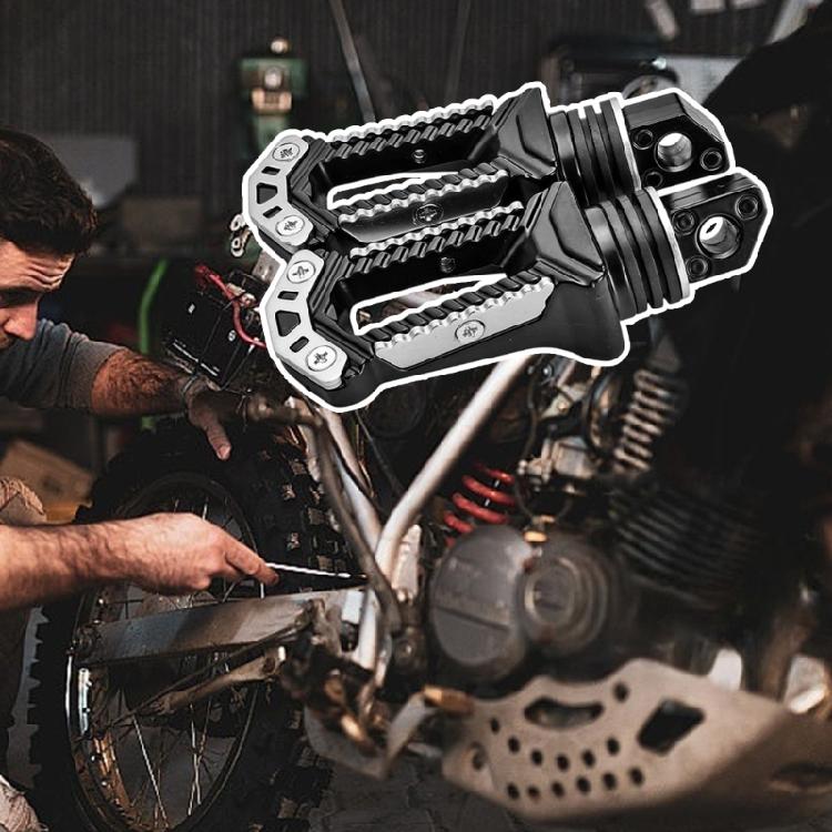 Pair Ergonomic Motorcycle Passenger Foot Pegs Weather Resistant Aluminum & New Moon Shape Footpegs for Long Lasting Use