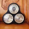 180mm Metal Air Pressure Gauge: Three-in-One Home Weather Station Barometer.