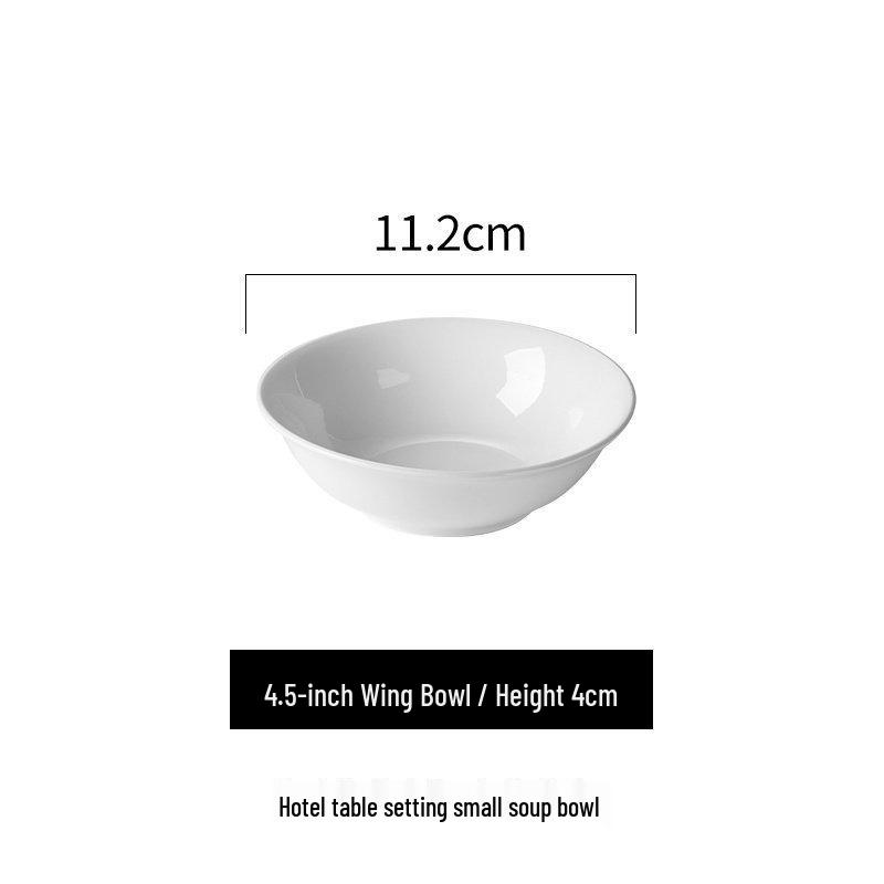 White Ceramic Microwaveable Bowl – Versatile for Soup, Noodles, Rice, and More, Ideal for Home or Commercial Use