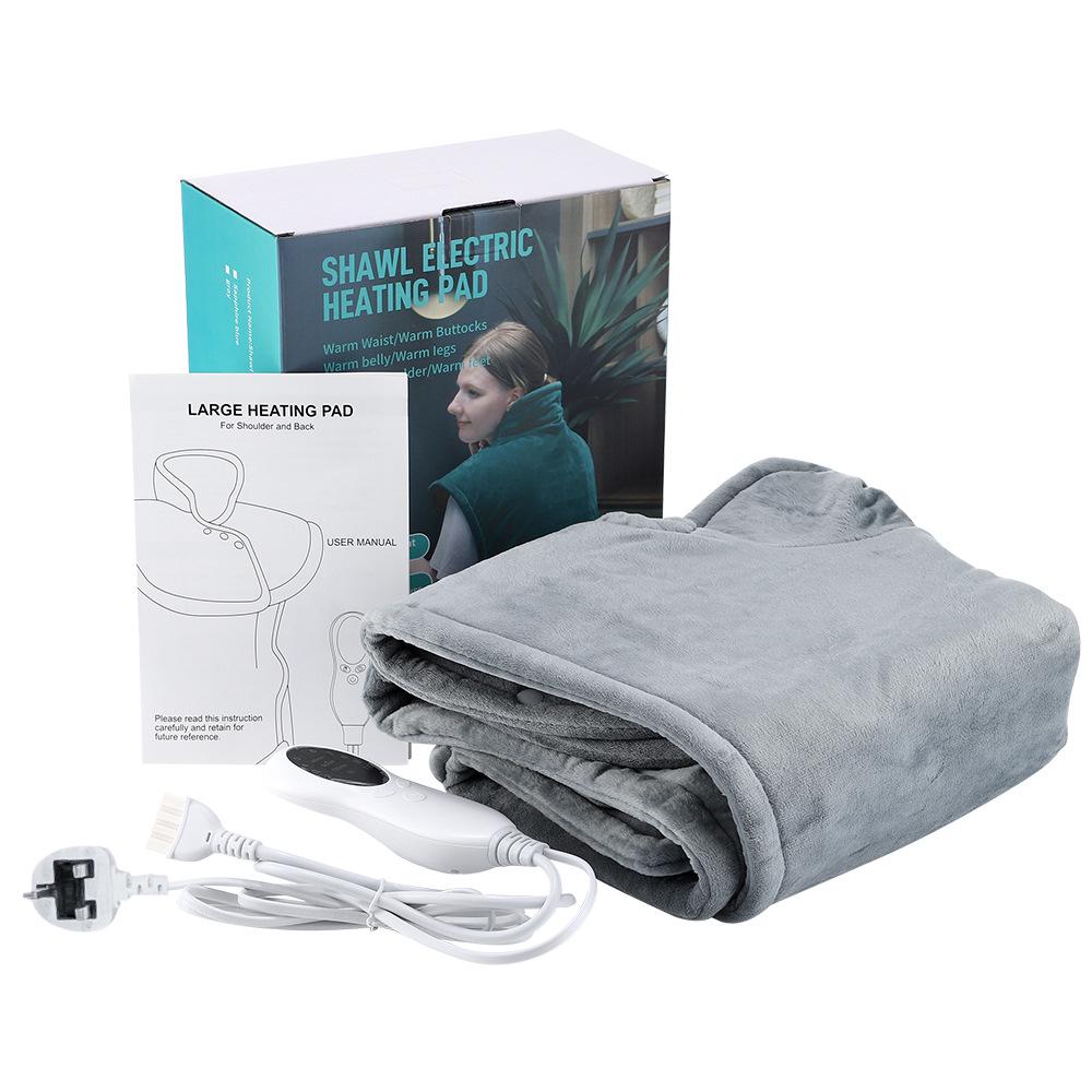 Cross-Border 60x90cm Electric Heating Shawl: 3-Speed Timer, 10-Level Heat, Shoulder/Neck/Waist Protection, Multi-functional Warmth.