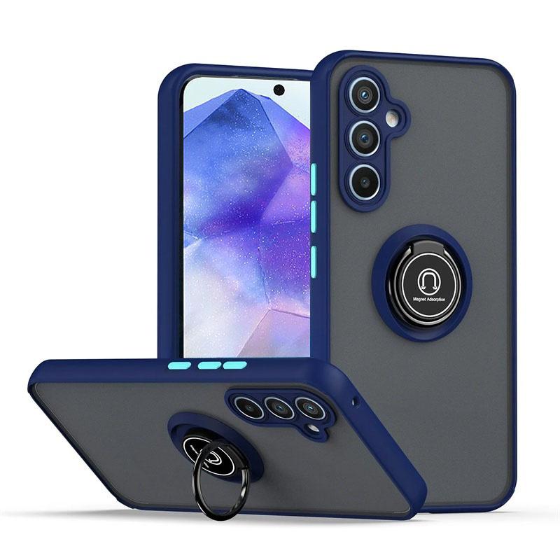 

Матовые магнитные чехлы-кольца для Samsung Galaxy A55 5G A35 A25 A15 A53 A33 A23 A13 чехол для Samsung A54 A34 A24 A14 4G A52 чехол For Samsung A14 5G темно-синий