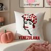 Vibrant Cultural Art VVenezuela Cushion Cover Pillowcase Short Plush Invisible Zipper Room Sofa Cushion Cover