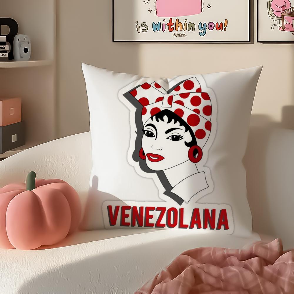 Vibrant Cultural Art VVenezuela Cushion Cover Pillowcase Short Plush Invisible Zipper Room Sofa Cushion Cover