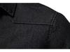 Men's European Size Casual Long Sleeve Denim Shirt - 2024 Style, Solid Color