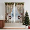 A Set Of 2 Christmas Tree Printed Curtain Sets, Suitable For Living Room, Kitchen, Bedroom, Bathroom, Dining Room And Home Decoration