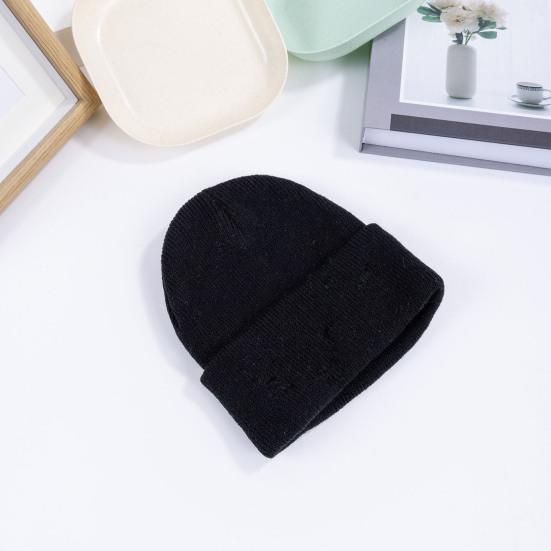 Unisex Knitting Hat Solid Color Men Women Brimless Hat Winter Soft Breathable Warm Stretchy Hat Outdoor Wear