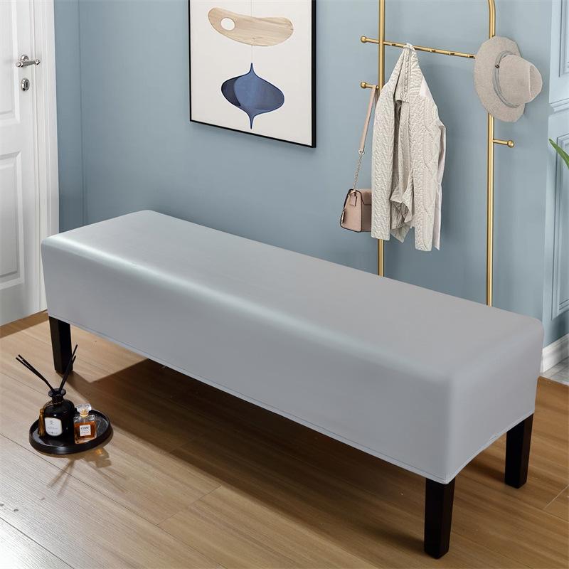 PU Bench Cover Stretch All-inclusive Stool Cover Waterproof Piano Seat Cover Slipcover Living Room Washable Bench Protector