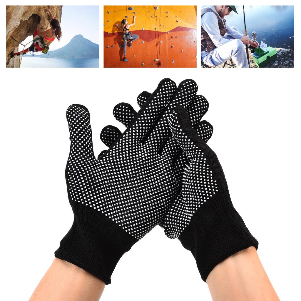 Black Nonslip Climbing Gloves Cycling Fishing Glove Winter Warm Windproof Full Finger Design for Men Women
