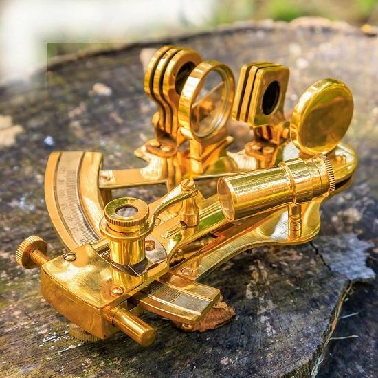 Handmade Brass Sextant Polished Nautical Maritime Decor