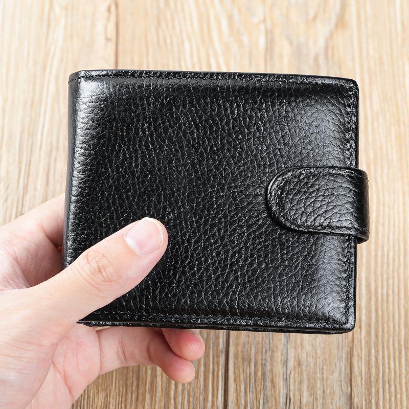 Retro leather men's wallet wallet, trendy multi-functional first-layer cowhide business retro large wallet men