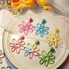 Summer Beach Holiday Wind Earrings For Women Colorful Handmade Raffia Hollow Flower Earrings  Jewelry