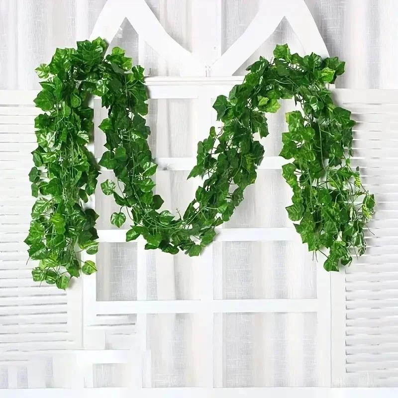 1-100m Artificial Ivy Leaves Garland Hanging Vines Fake Plants Outdoor Greenery Wall Decor Festival Garden Home Party Decor