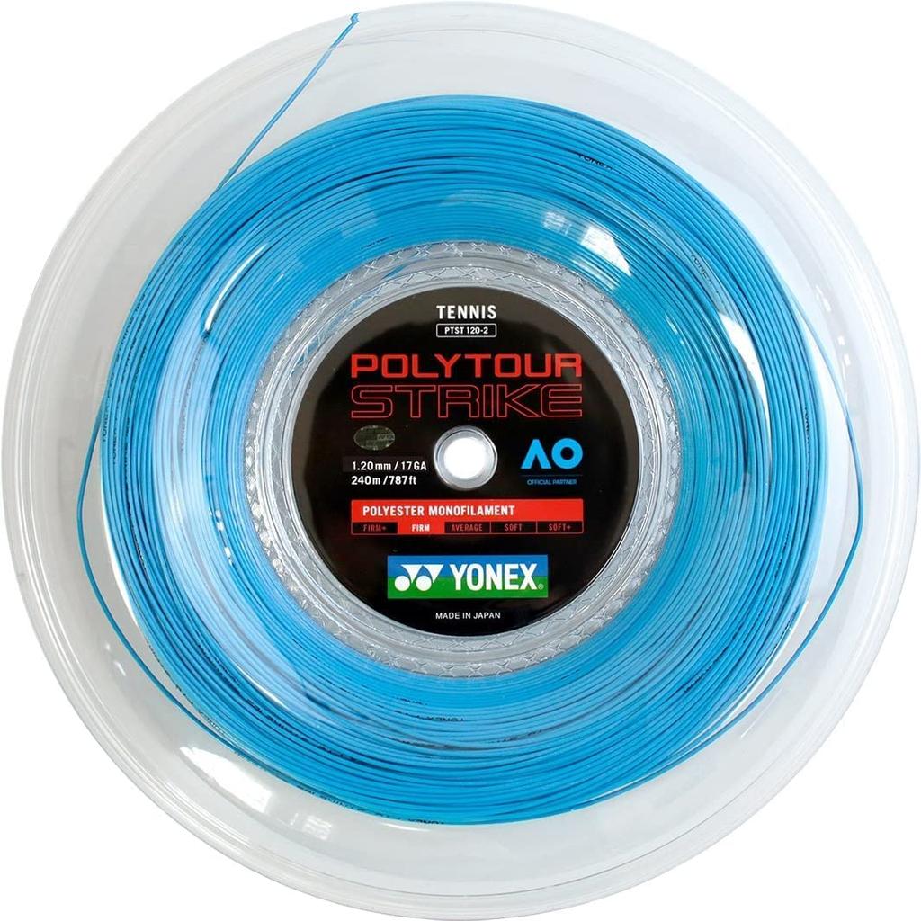 YONEX Polytour Strike 120 Tennis 240m Blue PTST1202 String, Roll, (002)