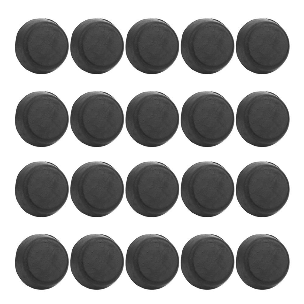 20pcs Protective Billiard Cue Rubber Plug Black Billiard Tail Cover  Billiards Game