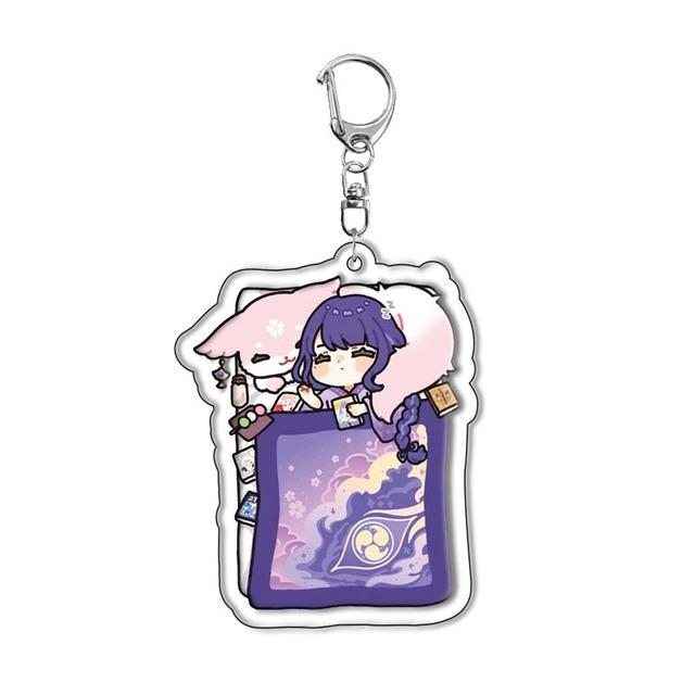 Genshin Impact Acrylic Keychains Arlecchino Sigewinne Lyney Wriothesley Clorinde Lynette Diluc Mona Keyrings Pendants Figure Toy