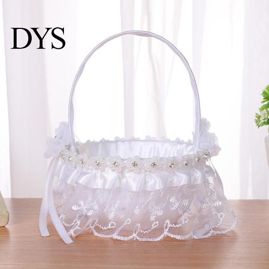 Flower Basket Decorative Eye-catching Romantic Bridal Handheld Girl Wedding Supplies Petals
