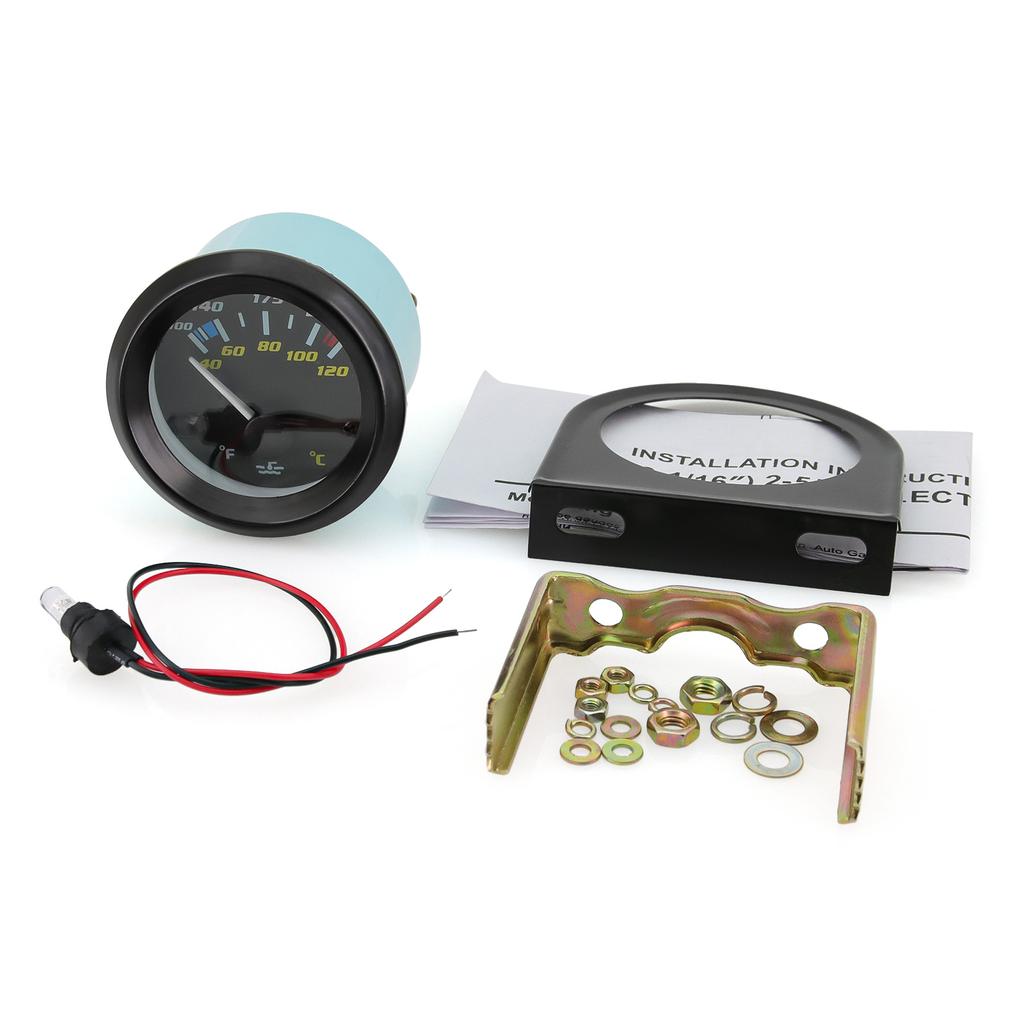 2" 52MM Black Water Temp/Oil Temp/Oil Press psi/Volt/Fuel Level Gauge Car Meter With Bracket Pod Holder For Gasoline Car 12V