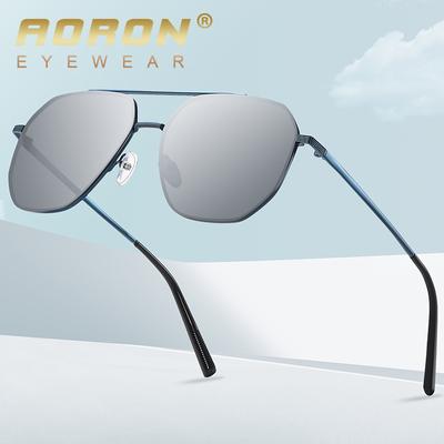 aoron Polarisierte Sonnenbrille mit Metallrahmen für Herren und Damen, modisches Accessoire für den Außenbereich, blendfrei, UV-Schutz, Sport, Autofahren, Angeln