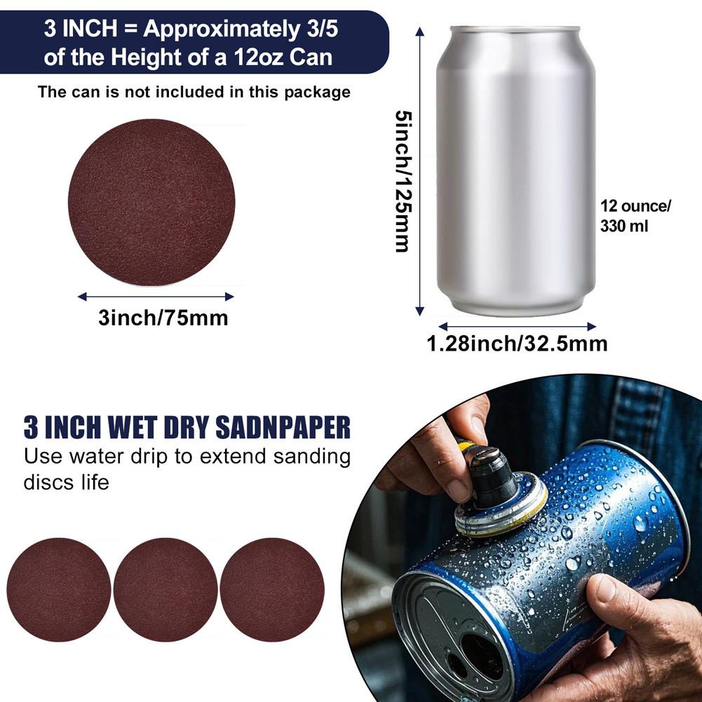 133 PCS 3 Inch Sanding Disc Drill Polishing Kit,60-10000 Grits Sandpaper Buffing Pads with Hook and Loop Sanding Discs