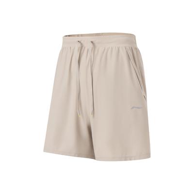 Li Ning Fitness Series Logo Print Lace-Up Sports Shorts Women Shorts Goat-Gray AKYT230-2